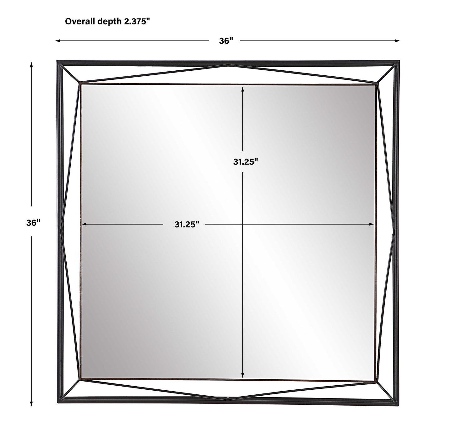 Uttermost Entangled Square Mirror 09868