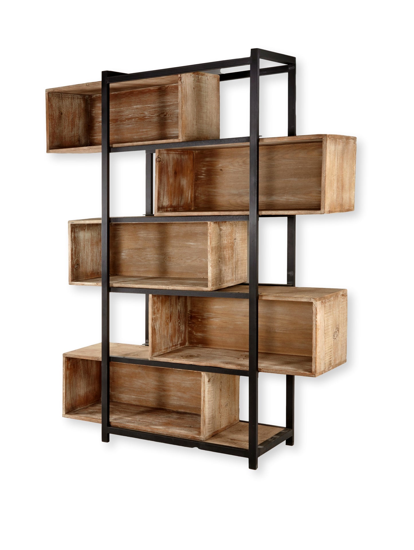 Nest Mary Lou Cube Bookcase with Adjustable Shelves - Iron / Grey Wash 1210340