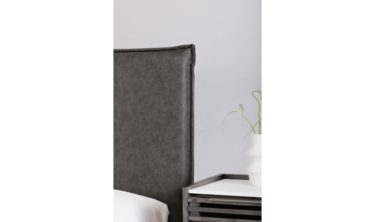 Moe's Luzon King Bed Slate Vegan Leather RN-1130-07-0