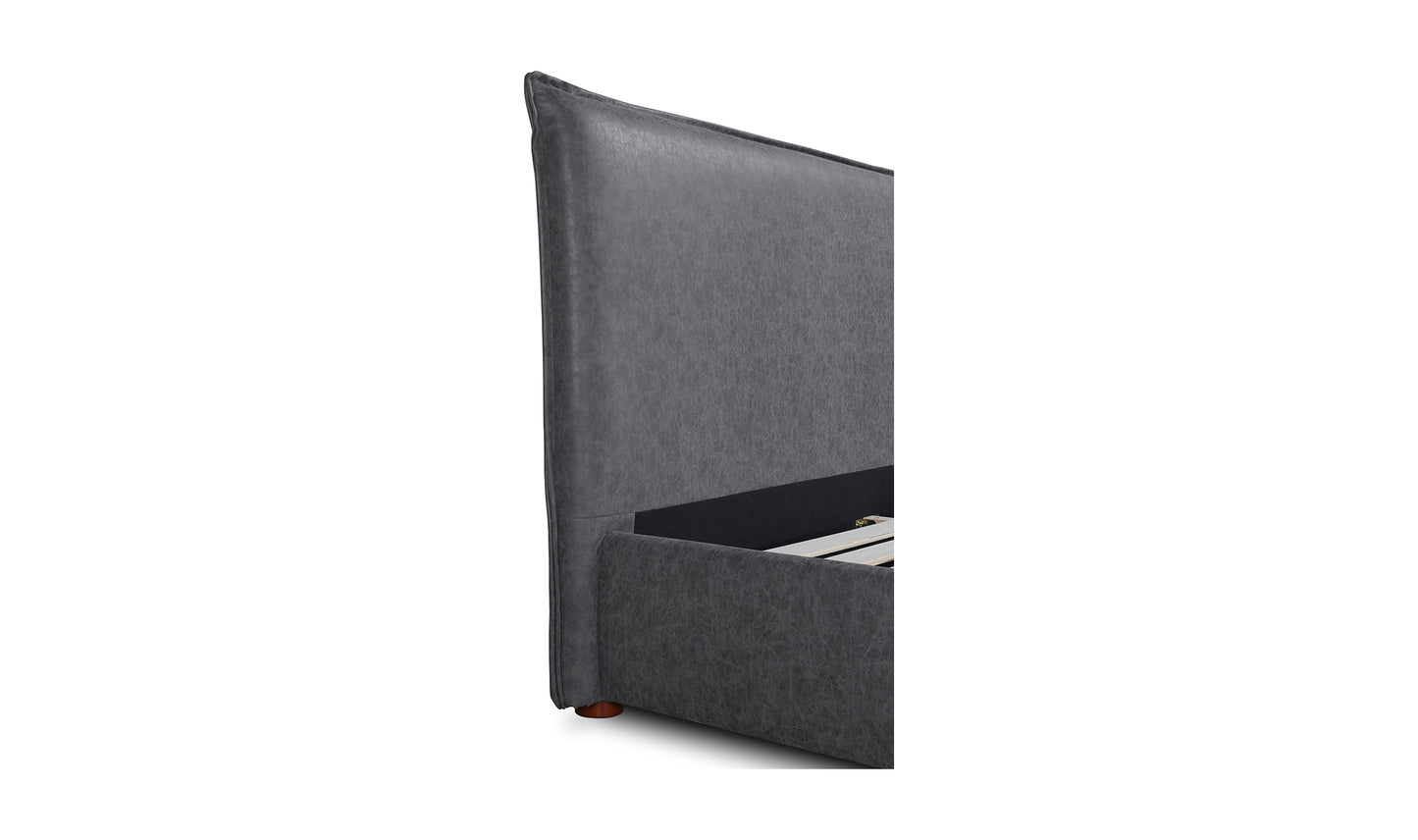 Moe's Luzon King Bed Slate Vegan Leather RN-1130-07-0