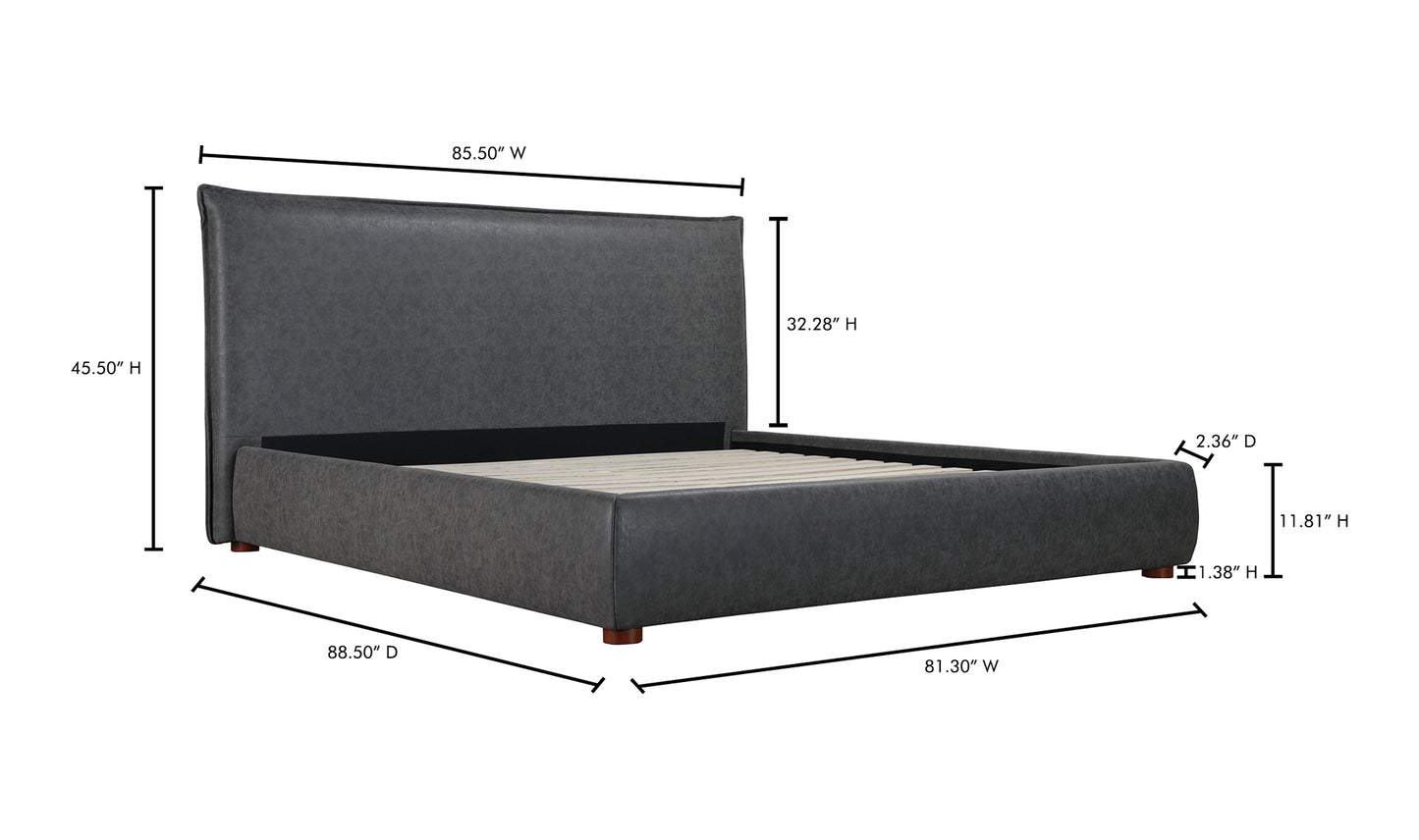 Moe's Luzon King Bed Slate Vegan Leather RN-1130-07-0