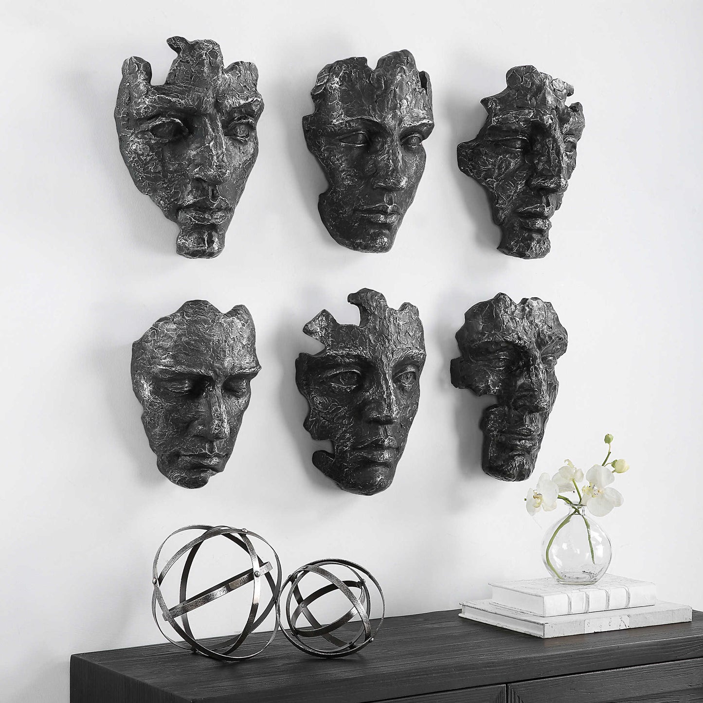 Uttermost Self-Portrait Wall Decor, Gray 04350 (Set of 6)