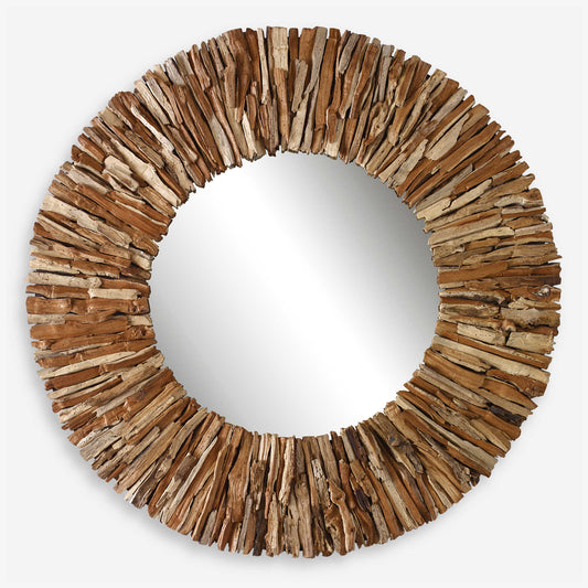 Uttermost Teak Branch Round Mirror, Natural 09809