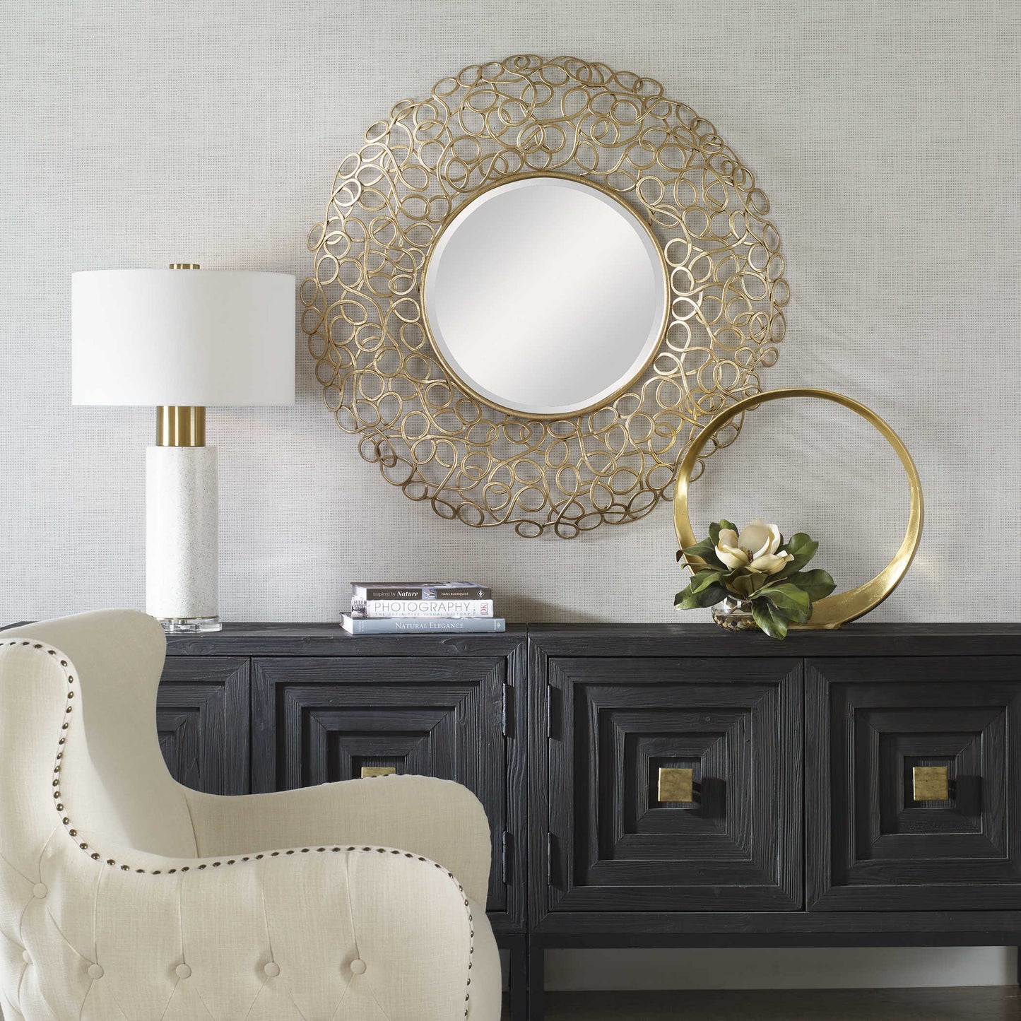 Uttermost Swirl Round Mirror 09850