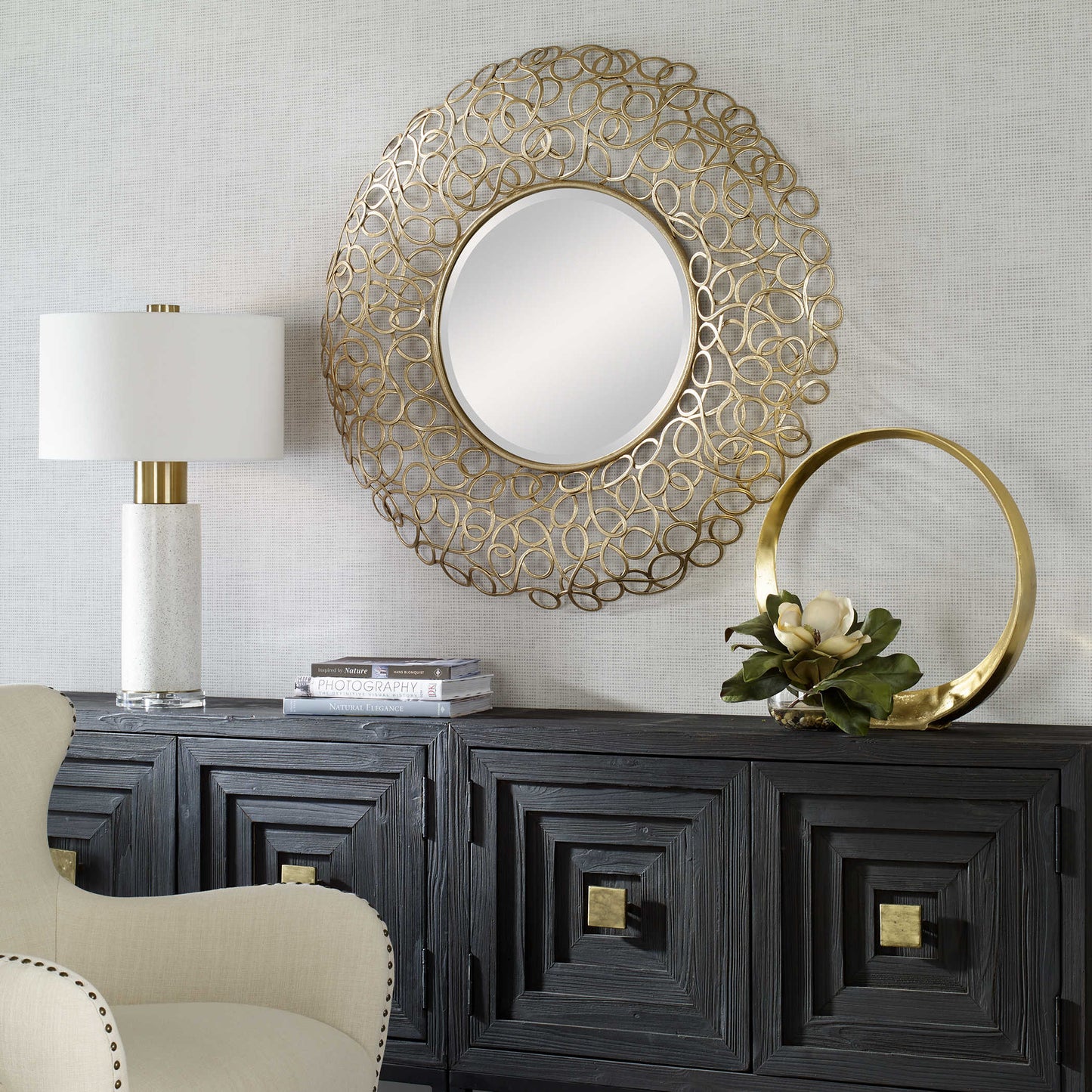 Uttermost Swirl Round Mirror 09850