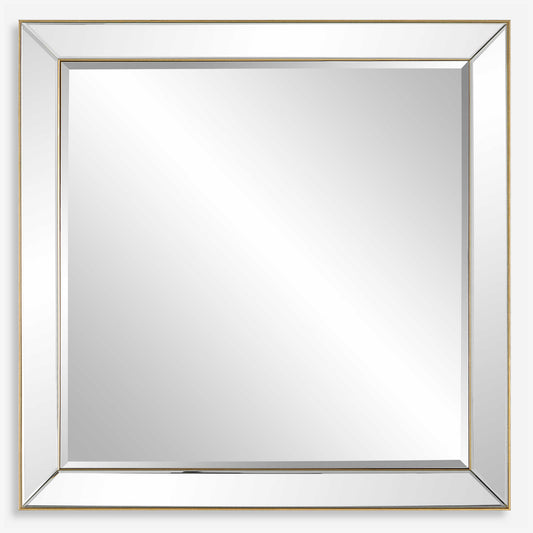 Uttermost Lytton Square Mirror, Gold 09891