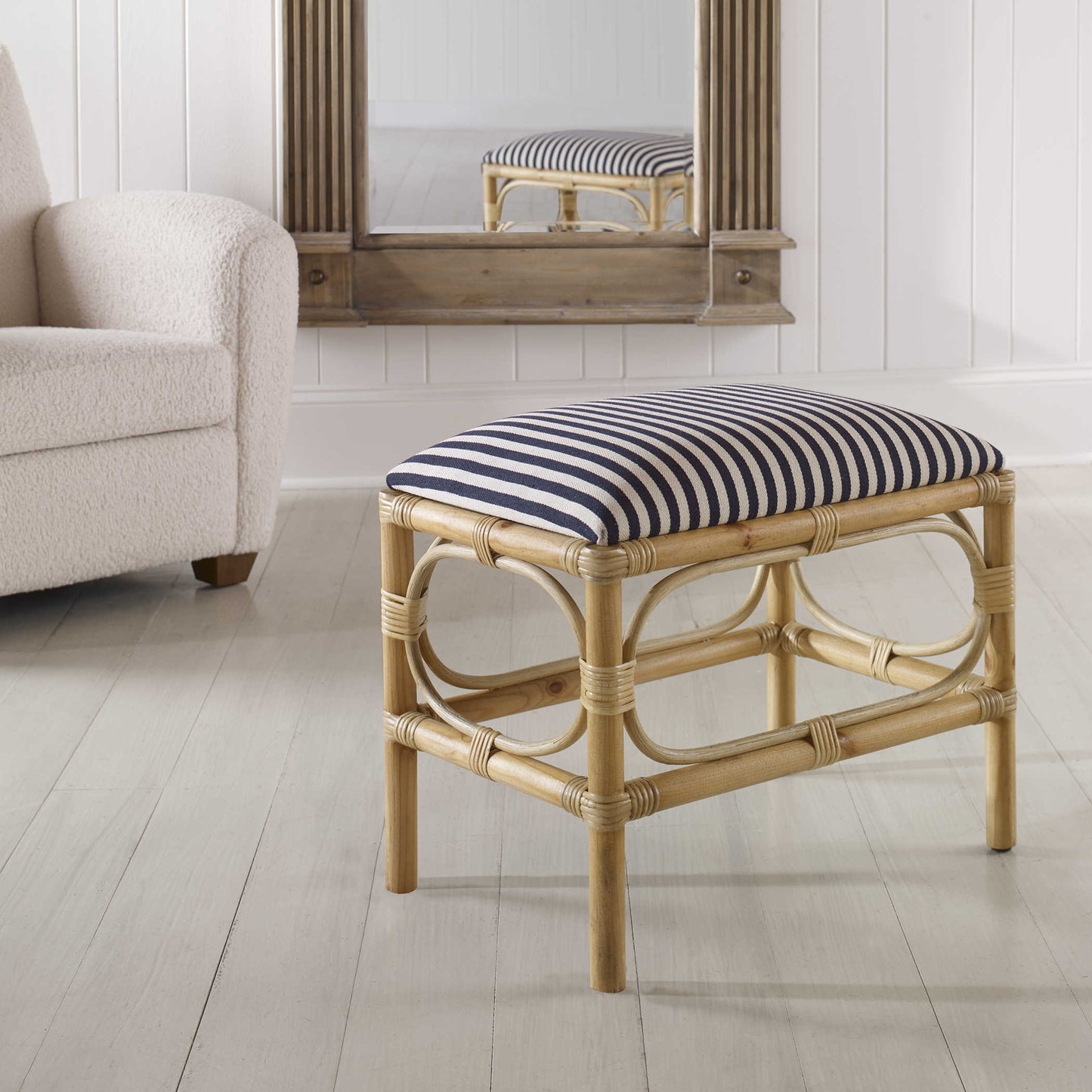 Uttermost Laguna Small Bench, Striped 23666