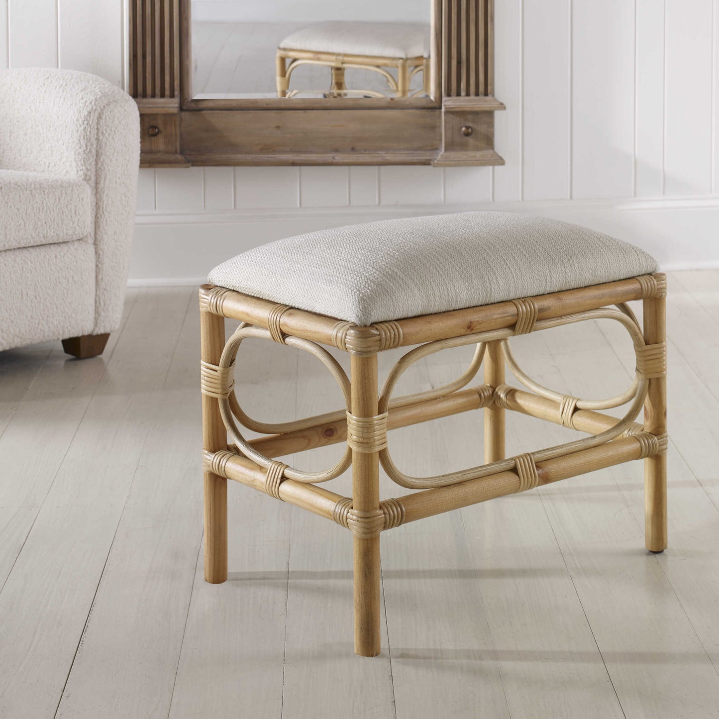 Uttermost Laguna Small Bench, White 23668