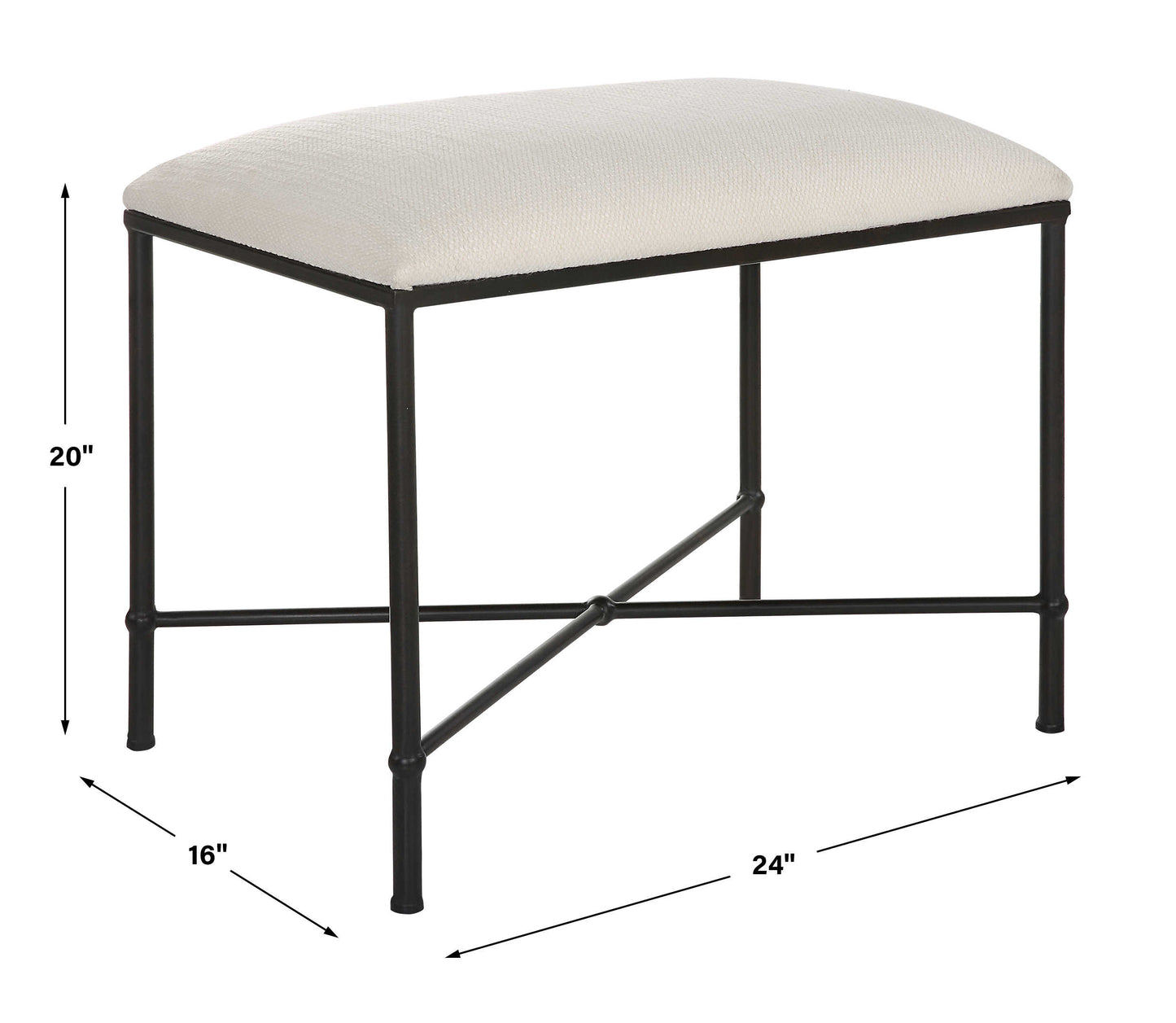 Uttermost Avenham Small Bench, Black 23680