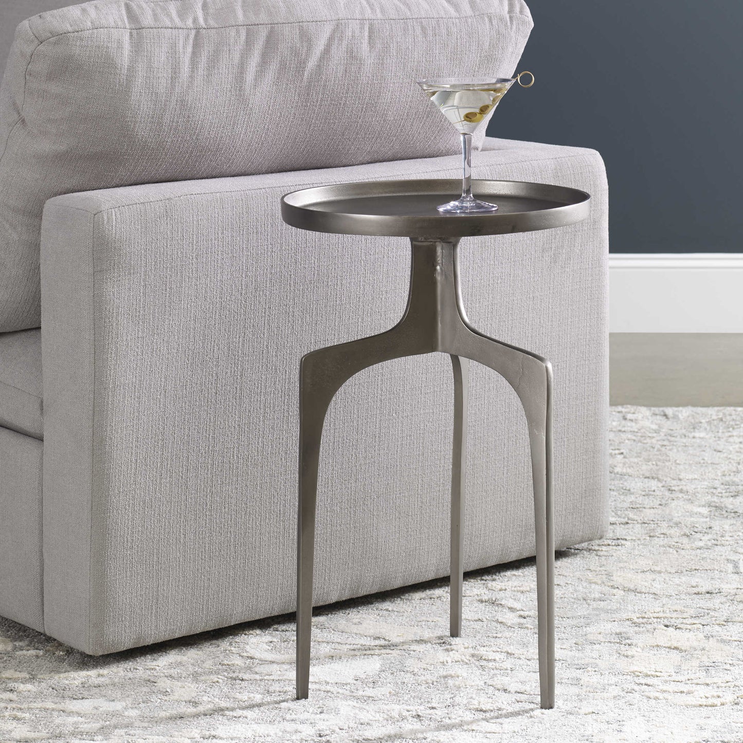 Uttermost Kenna Accent Table, Nickel 25082