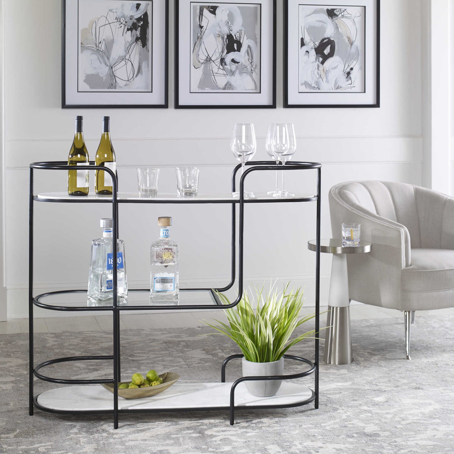 Uttermost Trolley Bar Console 25174