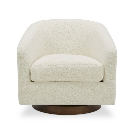 Moe's Oscy Swivel Chair Vegan Shearling White KQ-1015-24