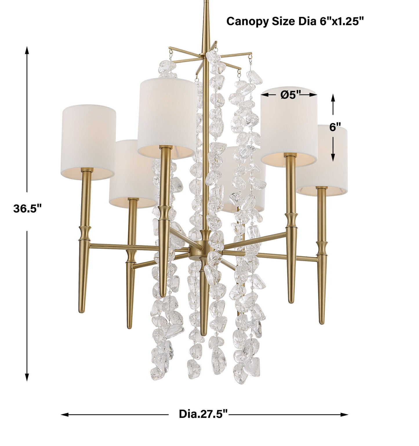 Waterfall, 6 Lt Chandelier