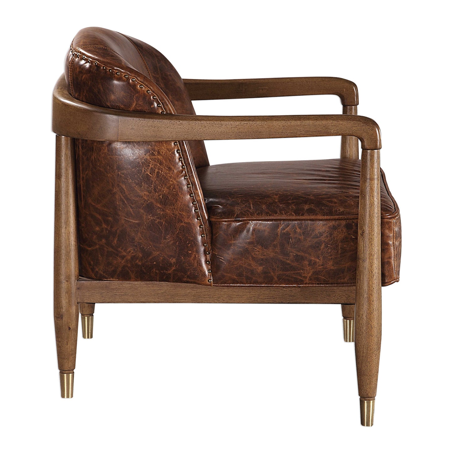 Uttermost June Accent Chair - Brown Leather R23459