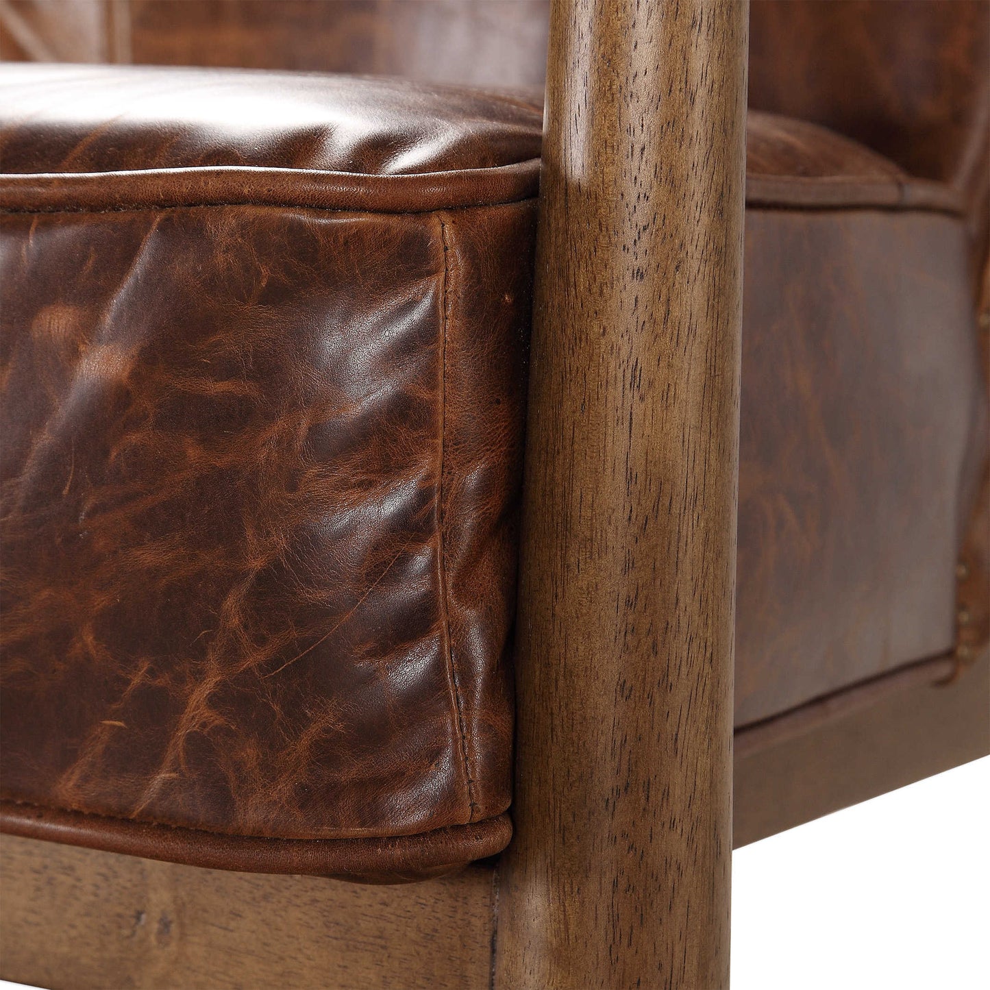 Uttermost June Accent Chair - Brown Leather R23459